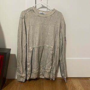 AUTHENTIC Stone Island Grey/White Crew Neck XL